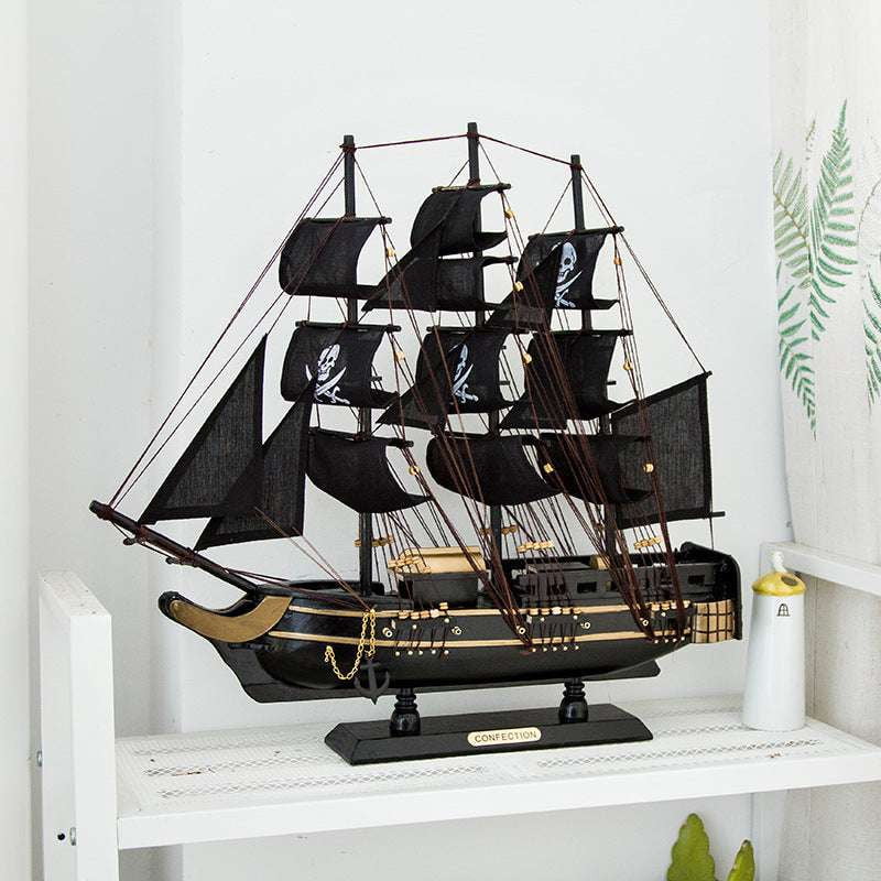 Decorative Sailboat Display, Nautical Home Accents, Wooden Ship Decor - available at Sparq Mart
