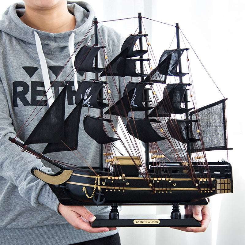 Decorative Sailboat Display, Nautical Home Accents, Wooden Ship Decor - available at Sparq Mart