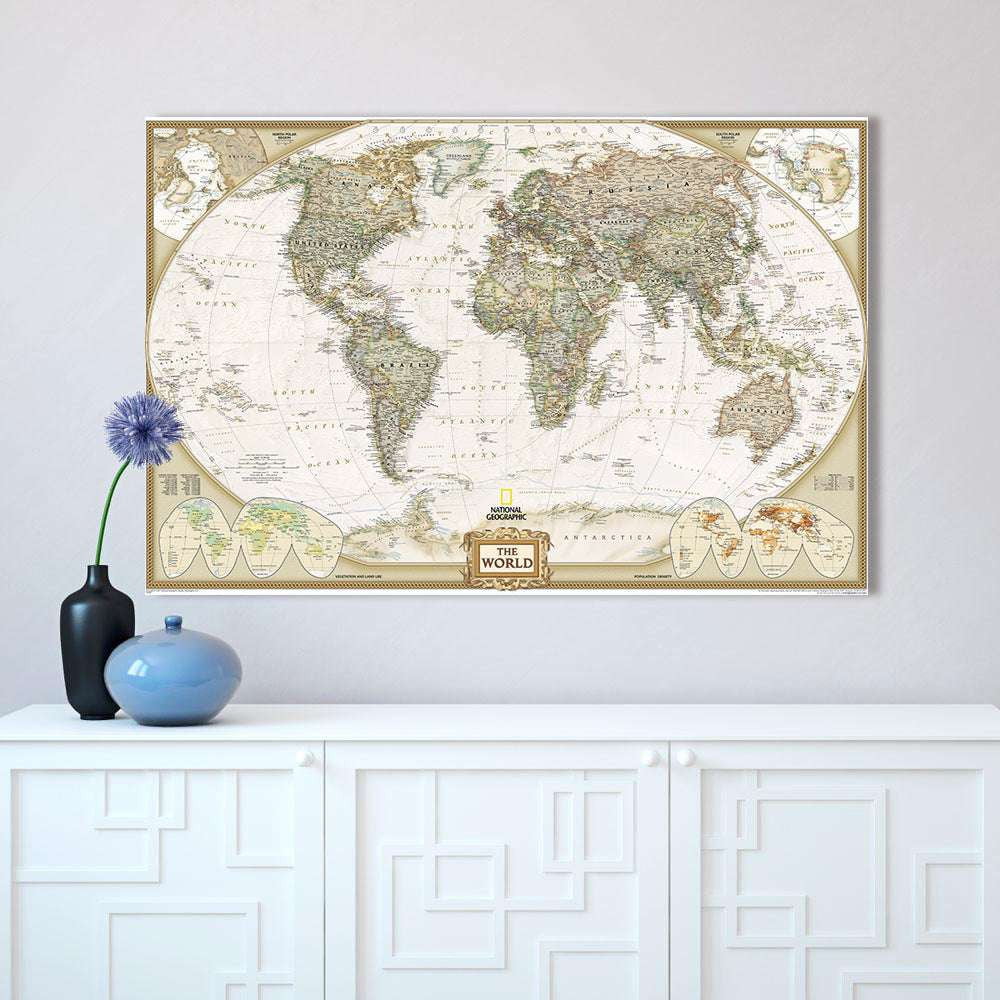Canvas Map Decor, Living Room Maps, World Map Artwork - available at Sparq Mart