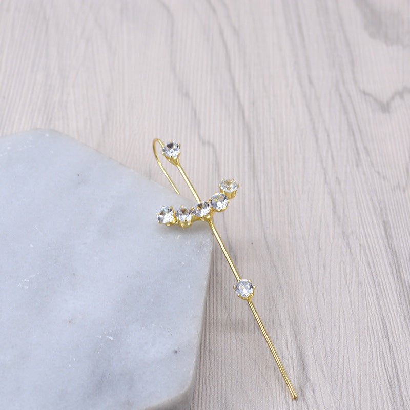 Crystal Hook Earrings, Dazzling Ear Accessories, Magic Wand Earrings - available at Sparq Mart